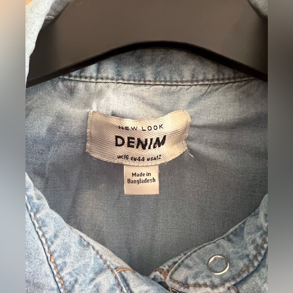 New Look denim shirt jacket. Light blue, size UK 16 - Picture 2 of 5